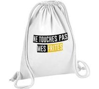 Fabulous Sac de Gym en Coton Blanc Ne Touches Pas Mes Frites 12 Litres Blanc G