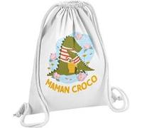 Fabulous Sac de Gym en Coton Blanc Odile la Maman Crocodile 12 Litres Blanc G