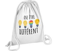 Fabulous Sac de Gym en Coton Blanc Ose Etre Différent 12 Litres Blanc G