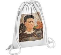 Fabulous Sac de Gym en Coton Blanc Peinture de Frida Kahlo Autoportrait 12 Litres Blanc G