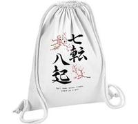 Fabulous Sac de Gym en Coton Blanc Proverbe Fall Down 7 times 12 Litres Blanc G