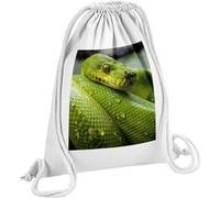 Fabulous Sac de Gym en Coton Blanc Python Vert Sublime Serpent 12 Litres Blanc G