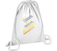 Fabulous Sac de Gym en Coton Blanc Que L'amour Inspire Toutes Vos Actions Bible 12 Litres Blanc G