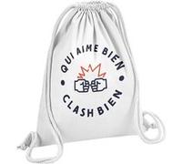 Fabulous Sac de Gym en Coton Blanc Qui Aime bien Clash bien 12 Litres Blanc G