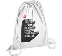 Fabulous Sac de Gym en Coton Blanc Ram Dass Citation Vie 12 Litres Blanc G