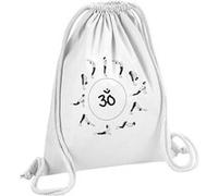 Fabulous Sac de Gym en Coton Blanc Salutation au Soleil Surya Namaskar Yoga 12 Litres Blanc G