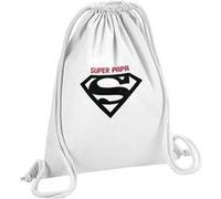 Fabulous Sac de Gym en Coton Blanc Super Papa Rouge Logo Super Héros 12 Litres Blanc G