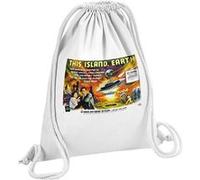 Fabulous Sac de Gym en Coton Blanc This Island Earth Cinéma Vintage 1 12 Litres Blanc G
