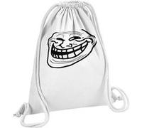 Fabulous Sac de Gym en Coton Blanc Troll Face Ugly Meme 12 Litres Blanc G