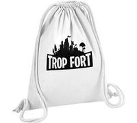 Fabulous Sac de Gym en Coton Blanc Trop Fort(nite) 12 Litres Blanc G
