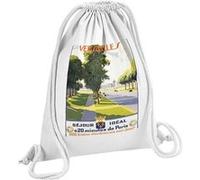 Fabulous Sac de Gym en Coton Blanc Versailles 20 Minutes De Paris Affiches Vintage 12 Litres Blanc G