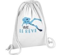 Fabulous Sac de Gym en Coton Blanc Vivre le Rêve Plongée 12 Litres Blanc G