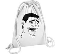 Fabulous Sac de Gym en Coton Blanc Yao Ming Meme Troll Face 12 Litres Blanc G