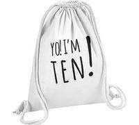 Fabulous Sac de Gym en Coton Blanc Yo! I'm Ten 12 Litres Blanc G