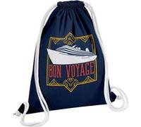 Fabulous Sac de Gym en Coton Bleu Bon Voyage Art Deco 12 Litres Bleu G