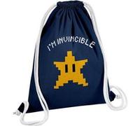 Fabulous Sac de Gym en Coton Bleu Etoile Mario Invincible 12 Litres Bleu G