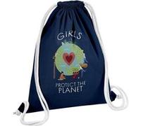 Fabulous Sac de Gym en Coton Bleu Girls Protect The Planet 12 Litres Bleu G