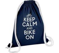 Fabulous Sac de Gym en Coton Bleu Keep Calm and Bike On 12 Litres Bleu G