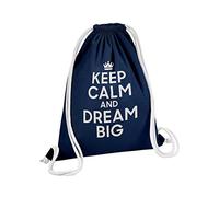 Fabulous Sac de Gym en Coton Bleu Keep Calm and Dream Big Reve Angleterre 12 Litres