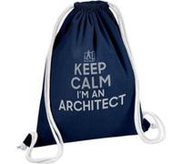 Fabulous Sac de Gym en Coton Bleu Keep Calm I'm an Architect 12 Litres Bleu G