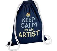 Fabulous Sac de Gym en Coton Bleu Keep Calm I'm an Artist 12 Litres Bleu G