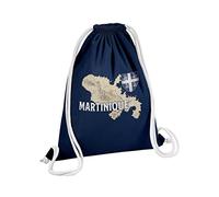 Fabulous Sac de Gym en Coton Bleu Martinique 972 Departement Fort de France Carte Ancienne Rare 12 Litres