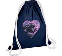 Fabulous Sac de Gym en Coton Bleu My Heart At Peace Chaton 12 Litres Bleu G