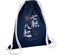 Fabulous Sac de Gym en Coton Bleu Proverbe Fall Down 7 times 12 Litres Bleu G
