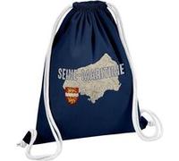 Fabulous Sac de Gym en Coton Bleu Seine Maritime carte ancienne 12 Litres Bleu G