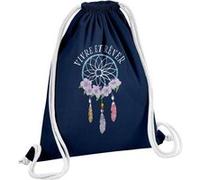Fabulous Sac de Gym en Coton Bleu Vivre et Rêver 12 Litres Bleu G