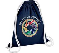 Fabulous Sac de Gym en Coton Bleu We Are All Humans LGBT 12 Litres Bleu G