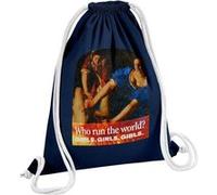 Fabulous Sac de Gym en Coton Bleu Who Run The World Girl 12 Litres Bleu G