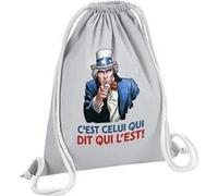 Fabulous Sac de Gym en Coton Gris C'est Celui qui Dit qui l'Est 12 Litres Gris G