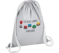 Fabulous Sac de Gym en Coton Gris I got arcade gaming in my blood 12 Litres Gris G
