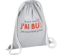 Fabulous Sac de Gym en Coton Gris Je suis venu, J'ai bu 12 Litres Gris G