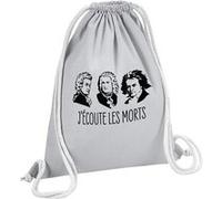 Fabulous Sac de Gym en Coton Gris J'écoute les morts Bach Mozart Beethoven 12 Litres Gris G