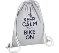 Fabulous Sac de Gym en Coton Gris Keep Calm and Bike On 12 Litres Gris G
