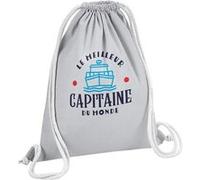 Fabulous Sac de Gym en Coton Gris Le Meilleur Capitaine du Monde Navire 12 Litres Gris G