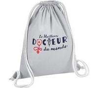 Fabulous Sac de Gym en Coton Gris Le Meilleur Docteur du Monde 12 Litres Gris G