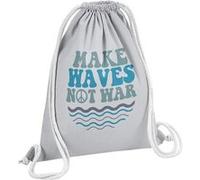Fabulous Sac de Gym en Coton Gris Make Waves Not War 12 Litres Gris G