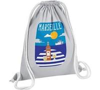 Fabulous Sac de Gym en Coton Gris Marseille Pastis Port 12 Litres Gris G
