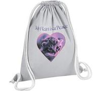 Fabulous Sac de Gym en Coton Gris My Heart At Peace Chaton 12 Litres Gris G