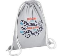 Fabulous Sac de Gym en Coton Gris Pourquoi avoir des Enfants ? Chats 12 Litres Gris G