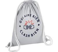 Fabulous Sac de Gym en Coton Gris Qui Aime bien Clash bien 12 Litres Gris G