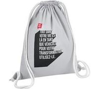 Fabulous Sac de Gym en Coton Gris Ram Dass Citation Vie 12 Litres Gris G