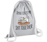 Fabulous Sac de Gym en Coton Gris Trying to get My Shit Together 12 Litres Gris G