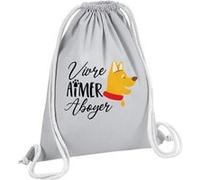 Fabulous Sac de Gym en Coton Gris Vivre Aimer Aboyer 12 Litres Gris G