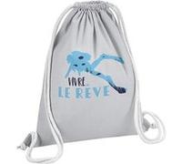 Fabulous Sac de Gym en Coton Gris Vivre le Rêve Plongée 12 Litres Gris G