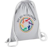 Fabulous Sac de Gym en Coton Gris We Are All Humans LGBT 12 Litres Gris G