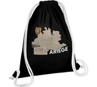 Fabulous Sac de Gym en Coton Noir Ariège carte ancienne 12 Litres Noir G